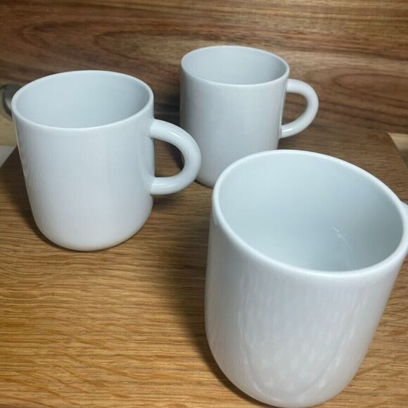 Ikea Sweden Set of 3 Solid White Coffee Mugs Cups 7oz Classic Modern Minimal - Picture 1 of 4